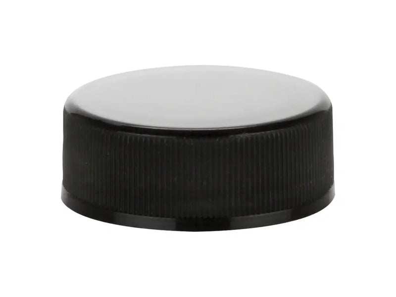 28-400 Black Ribbed Plastic Cap PP (Foam Liner)