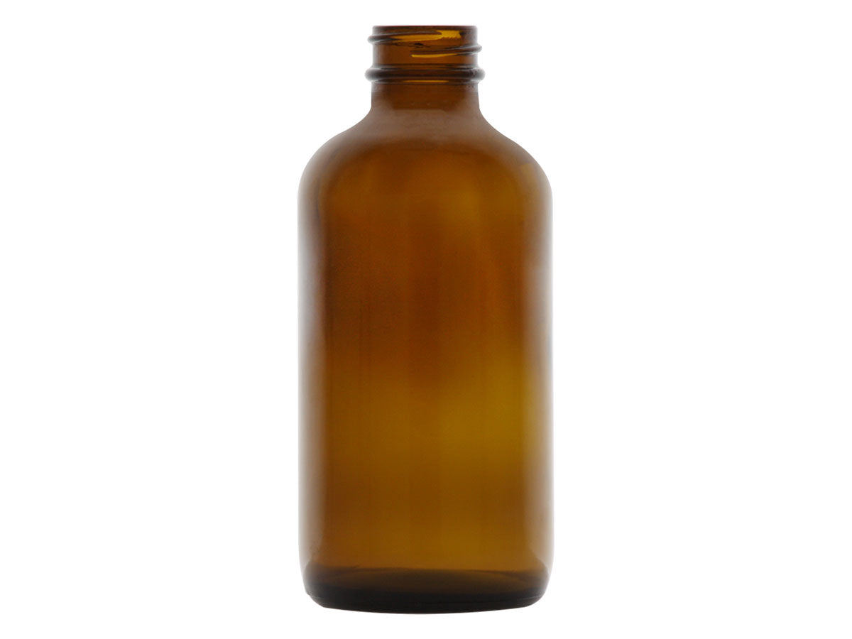 Amber Straight-Sided Glass Jars - 8 oz, Phenolic Cap