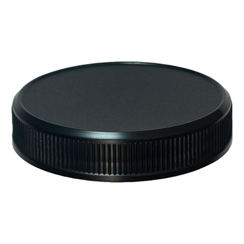 58-400 Black Ribbed Plastic Cap (Universal Heat Seal Liner)