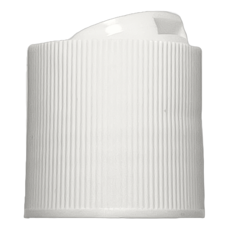 24-410 White Ribbed Plastic Disc Top Cap