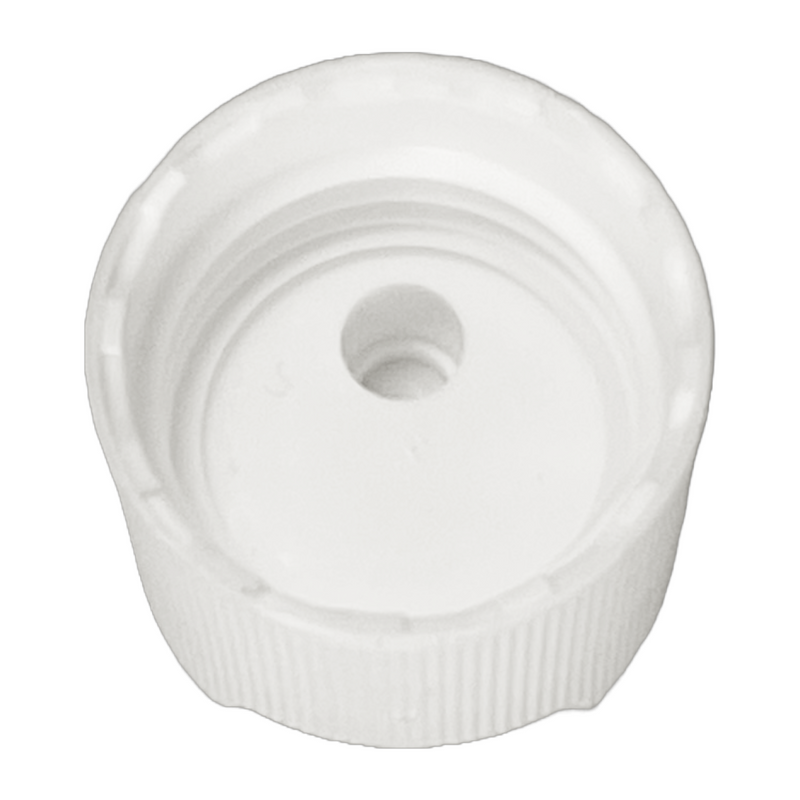 24-410 White Ribbed Plastic Disc Top Cap