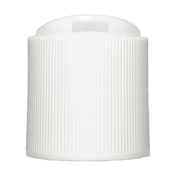 24-410 White Ribbed Plastic Disc Top Cap