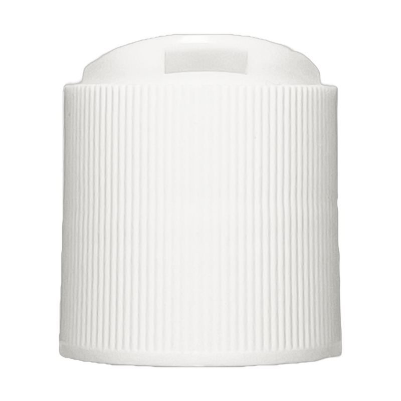 24-410 White Ribbed Plastic Disc Top Cap