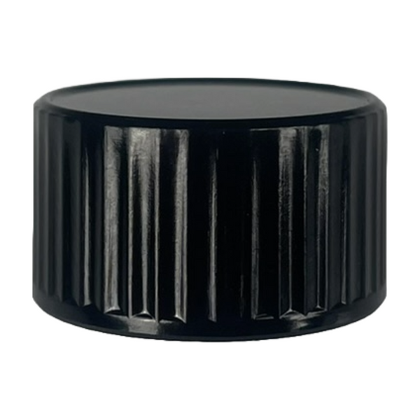 18-400 Black Ribbed Phenolic Cap with Cone Liner