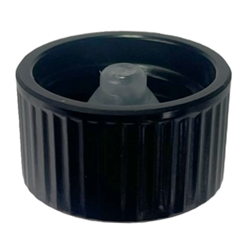 18-400 Black Ribbed Phenolic Cap with Cone Liner