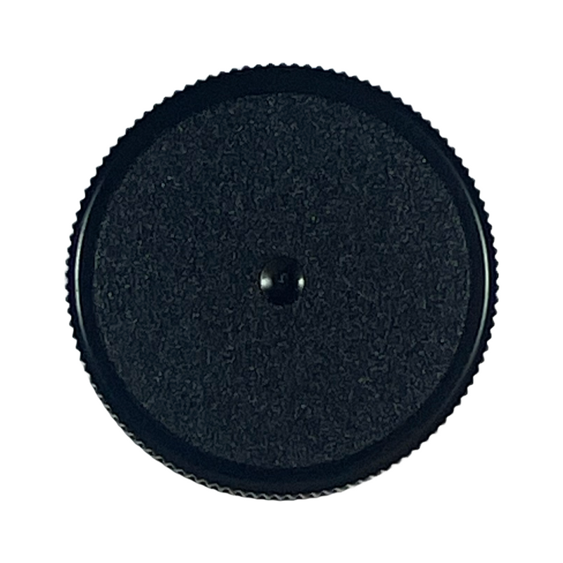 28-410 Black Fine-Ribbed Plastic Cap (Foam Liner)