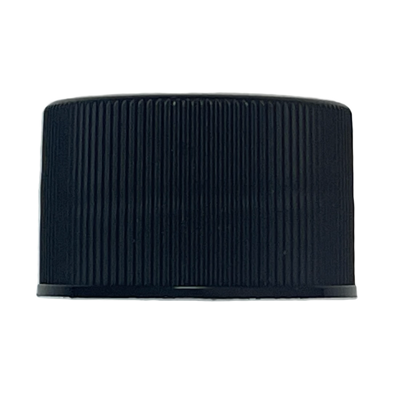 28-410 Black Ribbed Cap (Heat Induction Seal for PET)