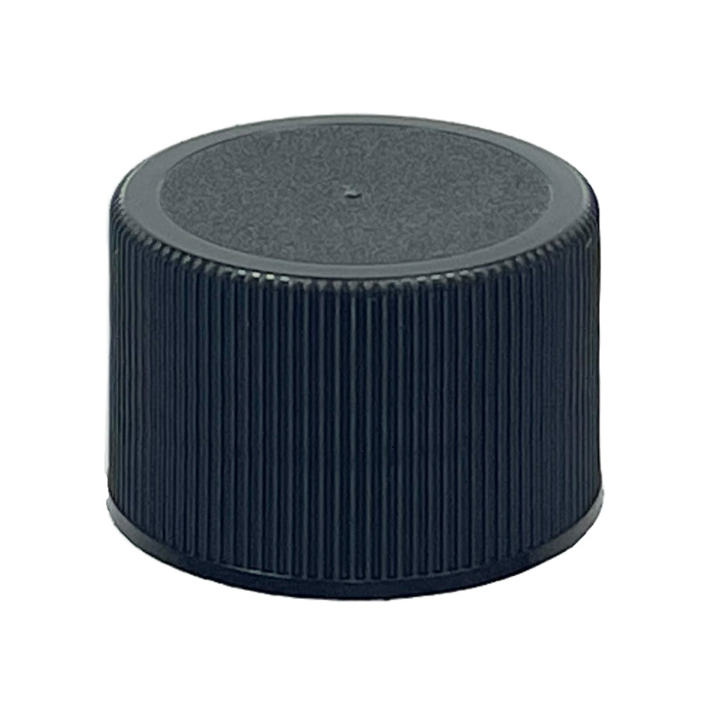 24-410 Black Ribbed Cap (Heat Induction Seal Liner for PET)