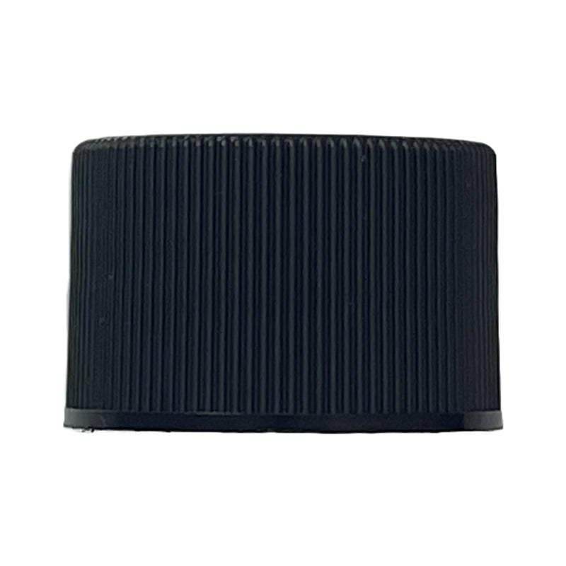 24-410 Black Ribbed Cap (Heat Induction Seal Liner for PET)