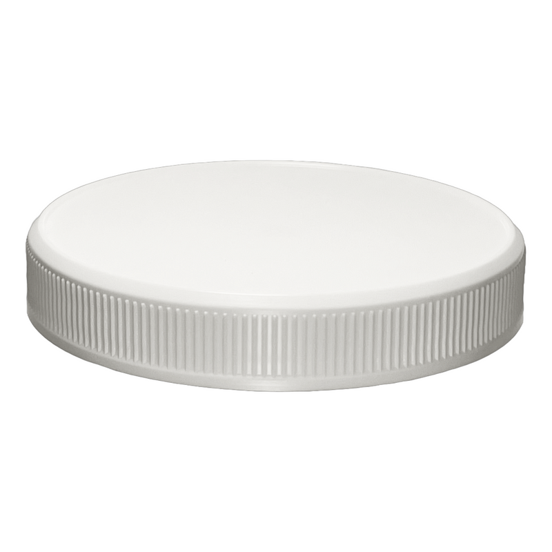 70-400 White Ribbed Plastic Cap (Pressure Sensitive Liner)