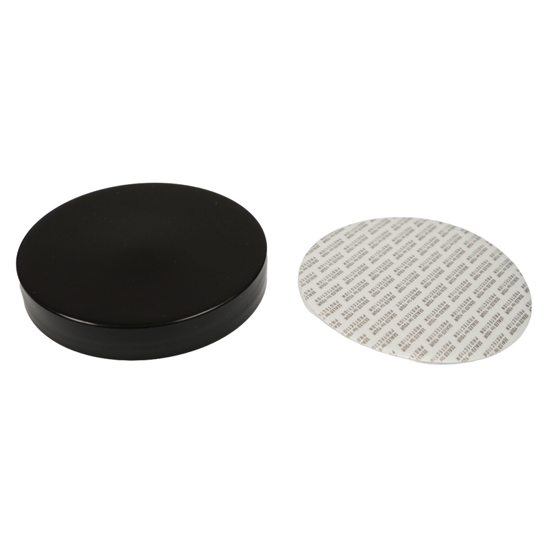 89-400 Black Smooth Plastic Cap (Printed Pressure Sensitive Liner)