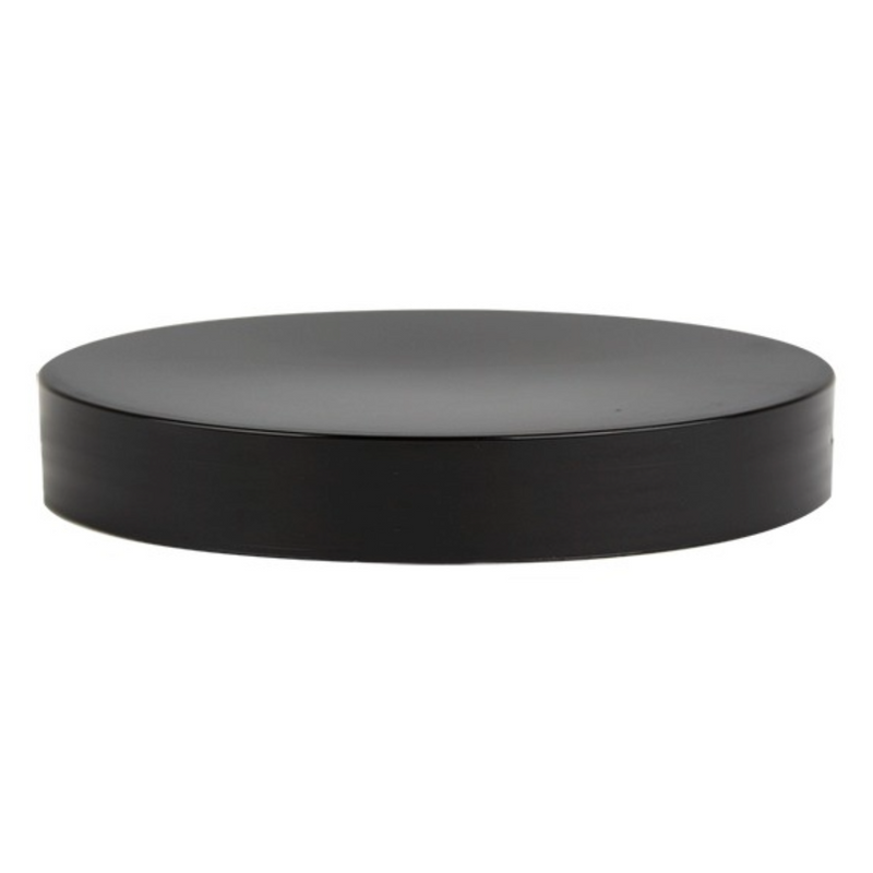 89-400 Black Smooth Plastic Cap (Printed Pressure Sensitive Liner)