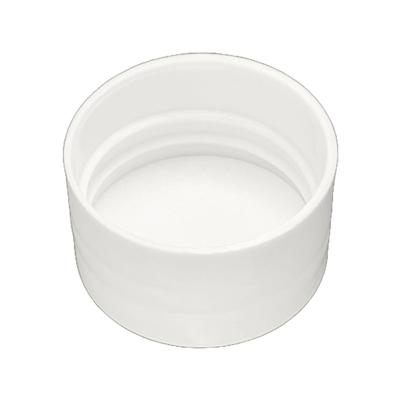 28-410 White Smooth Plastic Cap (Foam Liner)