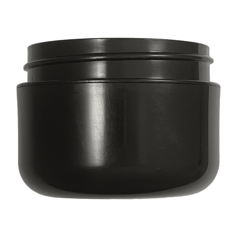 1 oz Black 53-400 PP Double-Wall Plastic Jar