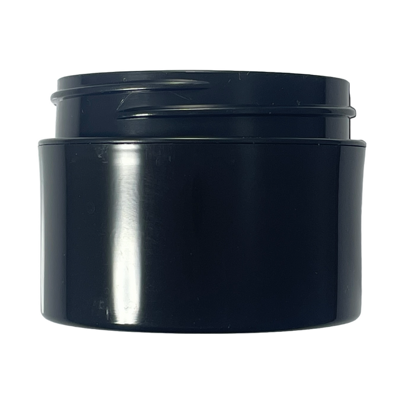 1 oz Black 53-400 PP Double-Wall Square Base Plastic Jar