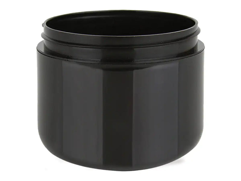 2 oz Black 58-400 Double Wall PP Plastic Jar