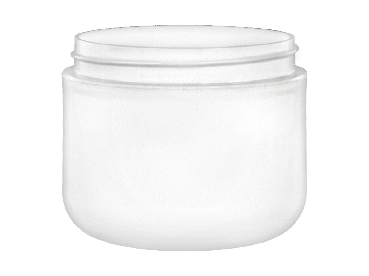 2 oz White 58-400 PP Double-Wall Round Base Plastic Jar - Citadel Packaging