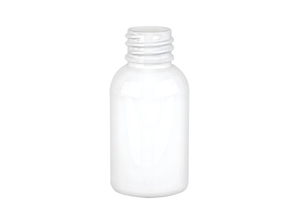 1 oz White 20-410 PET Boston Round Plastic Bottle