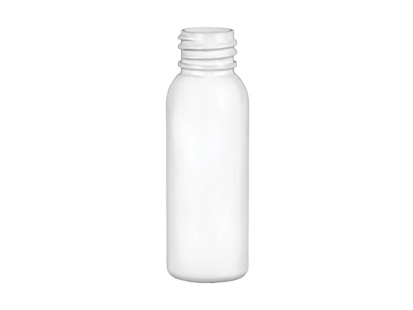 1 oz White 20-410 PET Cosmo Round Plastic Bottle