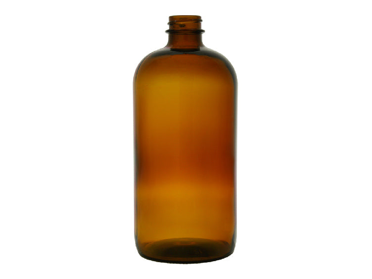 Boston Amber Round Glass Bottle 16 oz