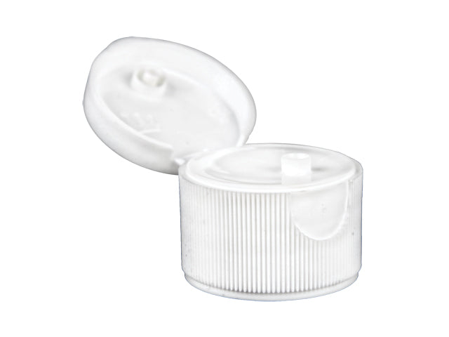 28-410 White Ribbed Snap Top Cap (.125" Orifice) - Citadel Packaging