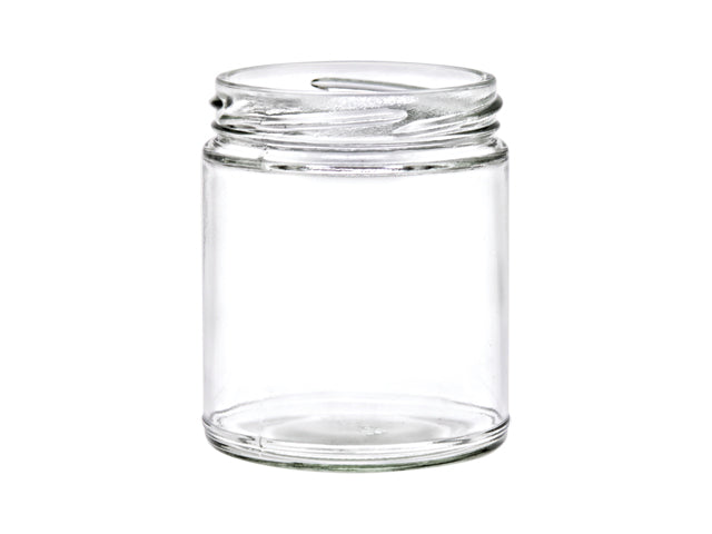 Hexagon Glass Jar with White Lid, 3 oz