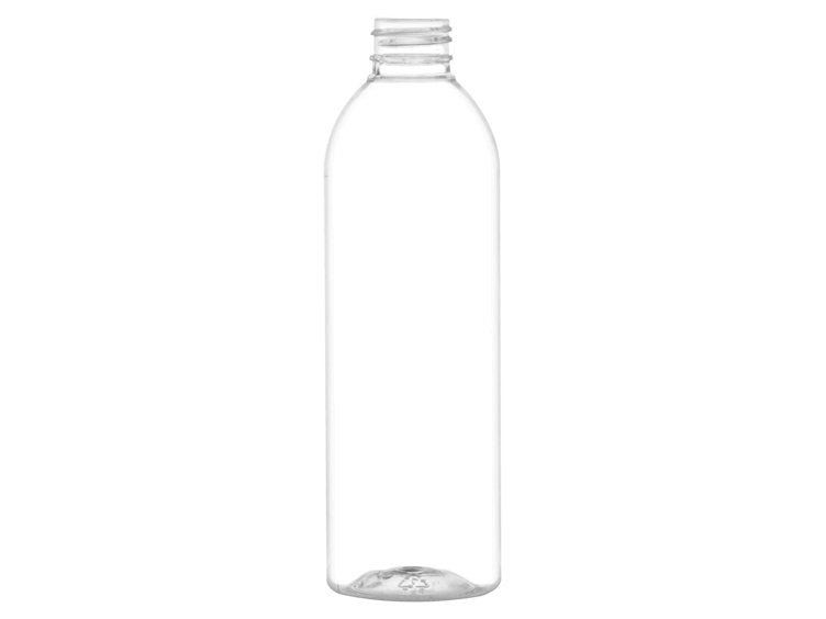 8 oz 250 ml Clear PET Cylinder Round Plastic Bottle, with Neck