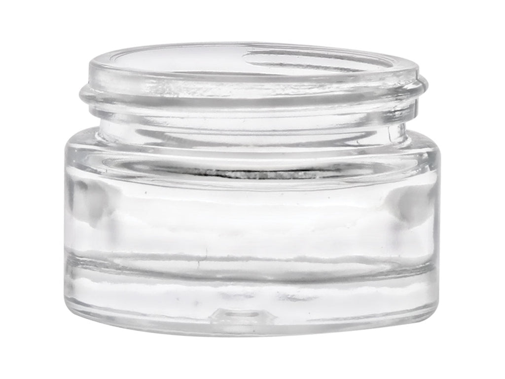 9oz Clear Glass Jars (Black Lug Cap) - 12/Case, Clear Type III 70 mm